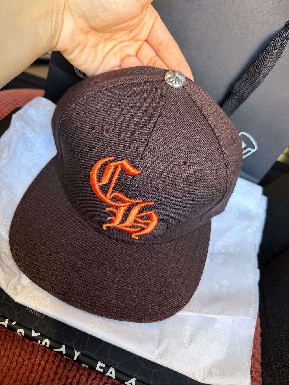 Chrome hearts Brown embroidered hat